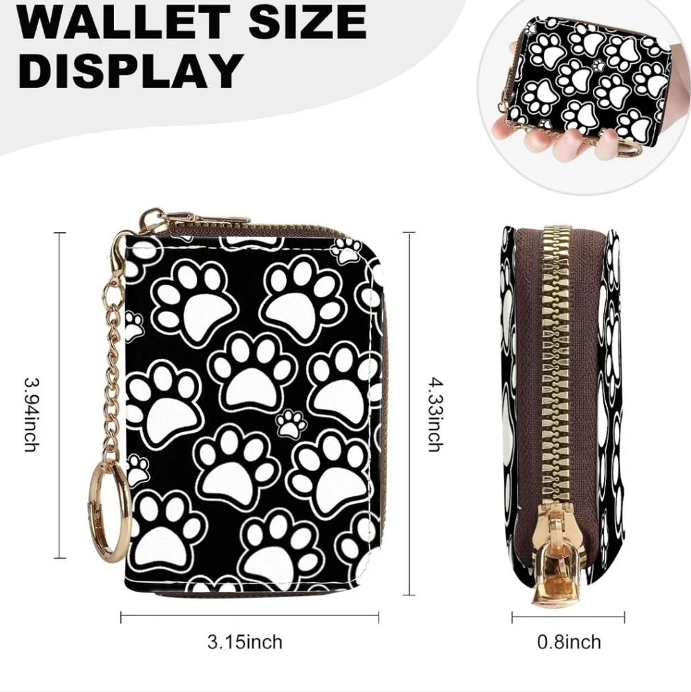 Black and White Paw Print Wallet